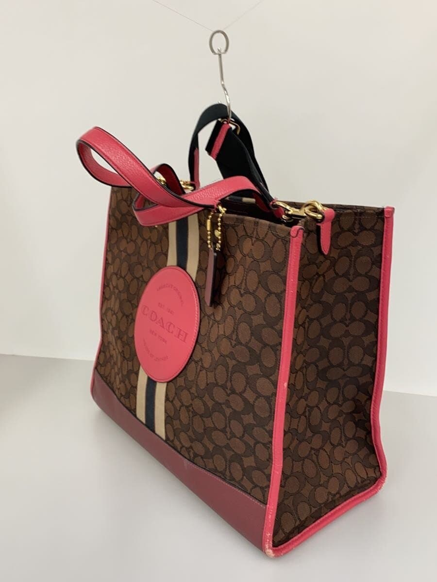 COACH Dempsey Tote 40_Signature_Pink Leather Canvas BRW All Over Pattern 2