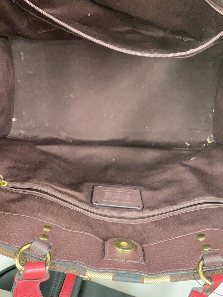 COACH Dempsey Tote 40_Signature_Pink Leather Canvas BRW All Over Pattern 6