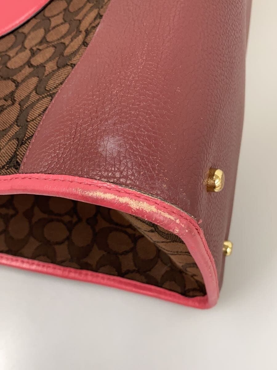 COACH Dempsey Tote 40_Signature_Pink Leather Canvas BRW All Over Pattern 7