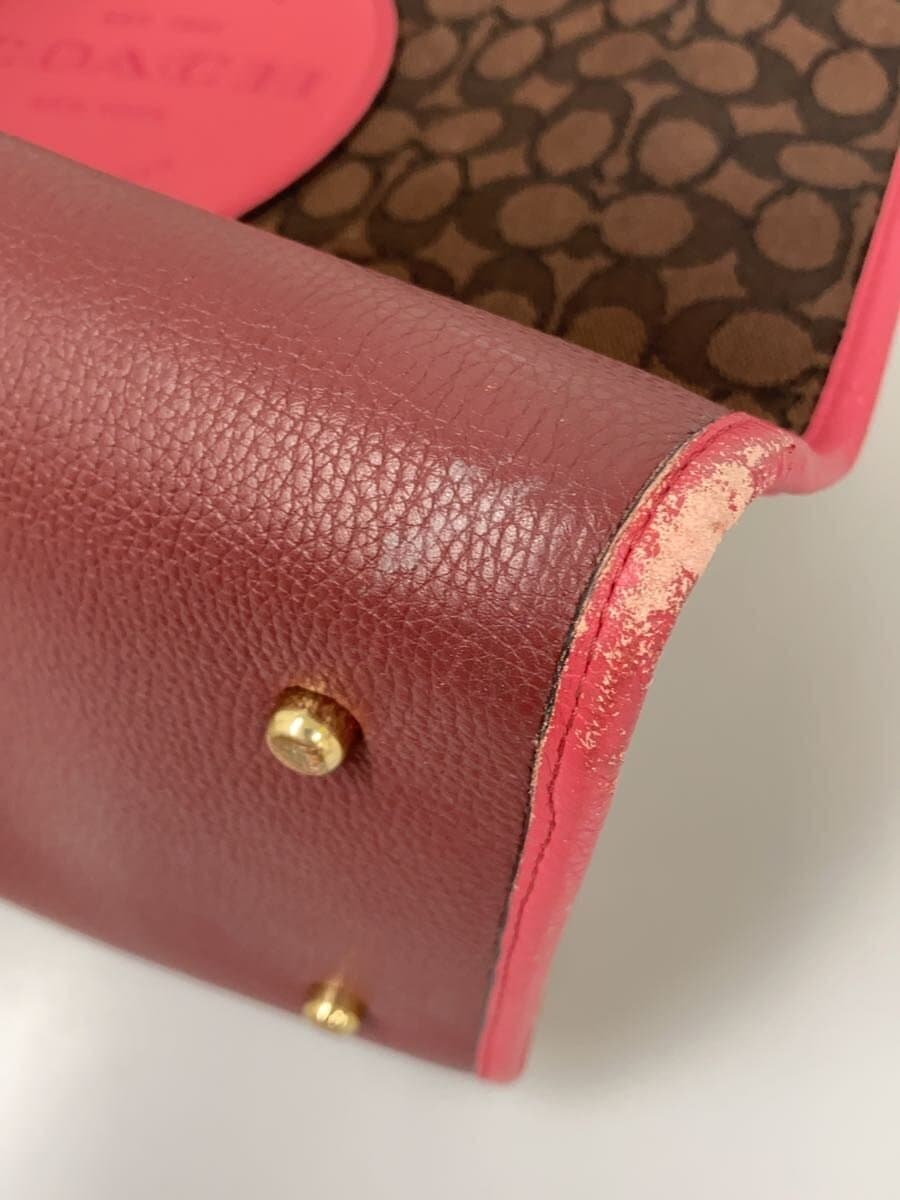 COACH Dempsey Tote 40_Signature_Pink Leather Canvas BRW All Over Pattern 8