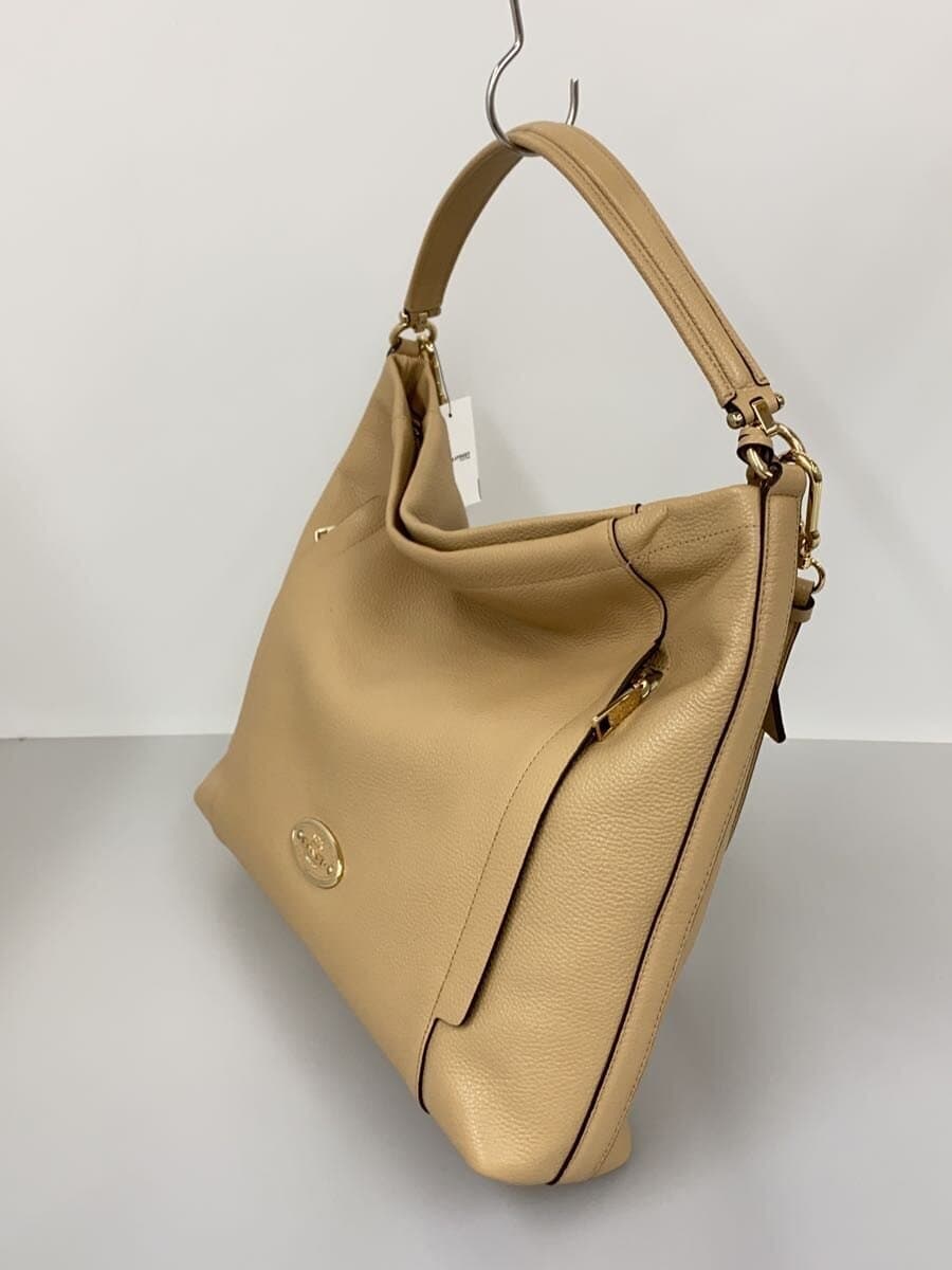 COACH Shoulder Bag_Pebbled _All Leather Leather BEG 2