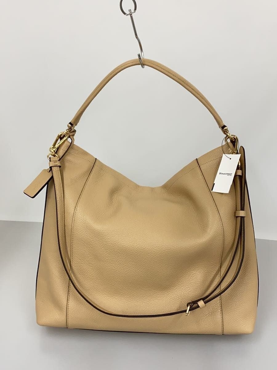 COACH Shoulder Bag_Pebbled _All Leather Leather BEG 3
