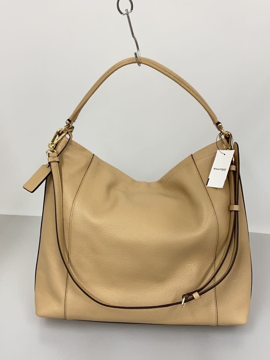 COACH Shoulder Bag_Pebbled _All Leather Leather BEG 3