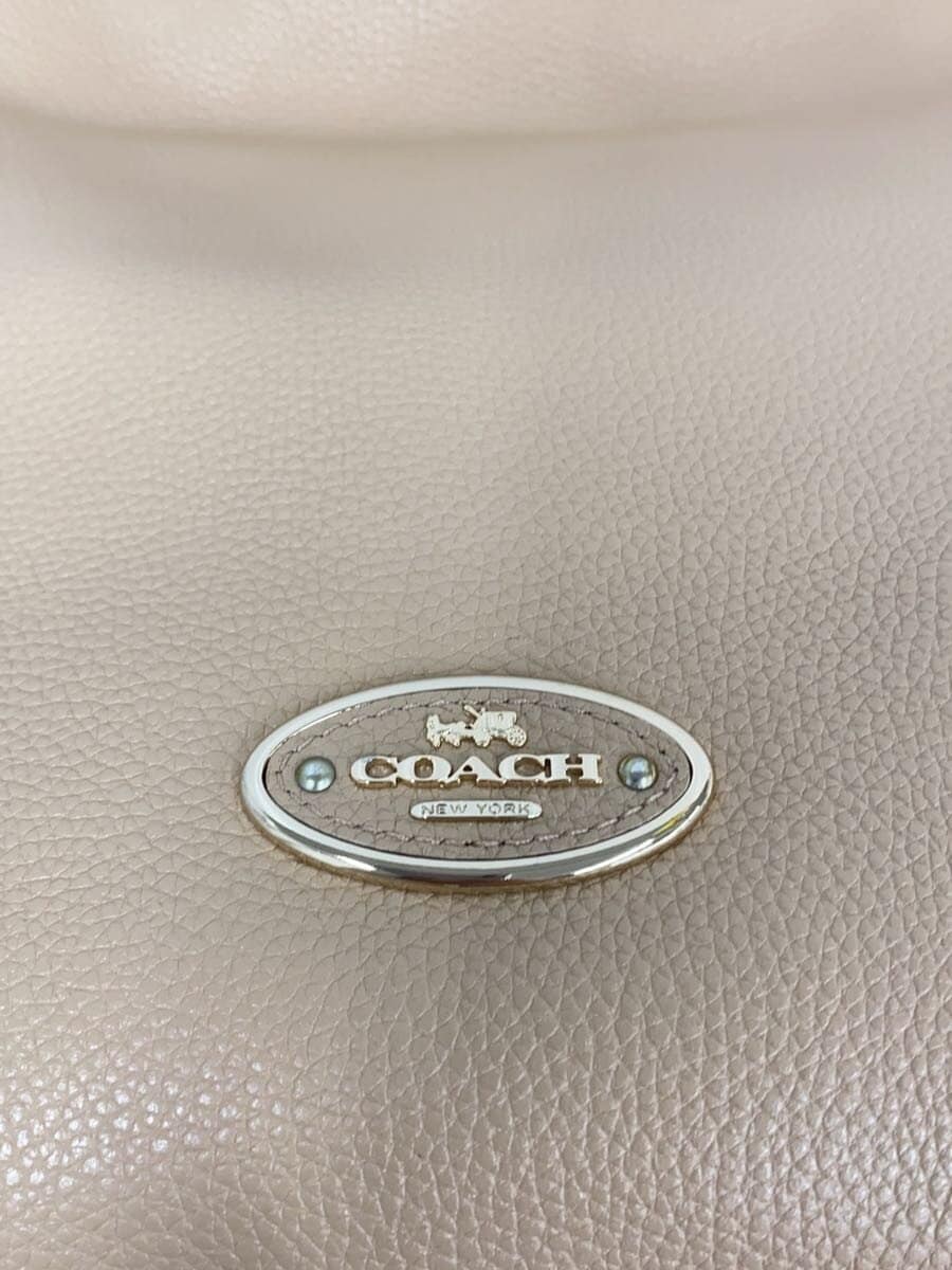 COACH Shoulder Bag_Pebbled _All Leather Leather BEG 5