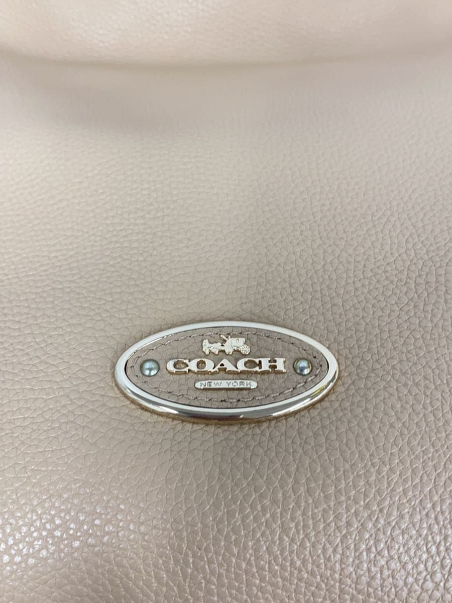 COACH Shoulder Bag_Pebbled _All Leather Leather BEG 5