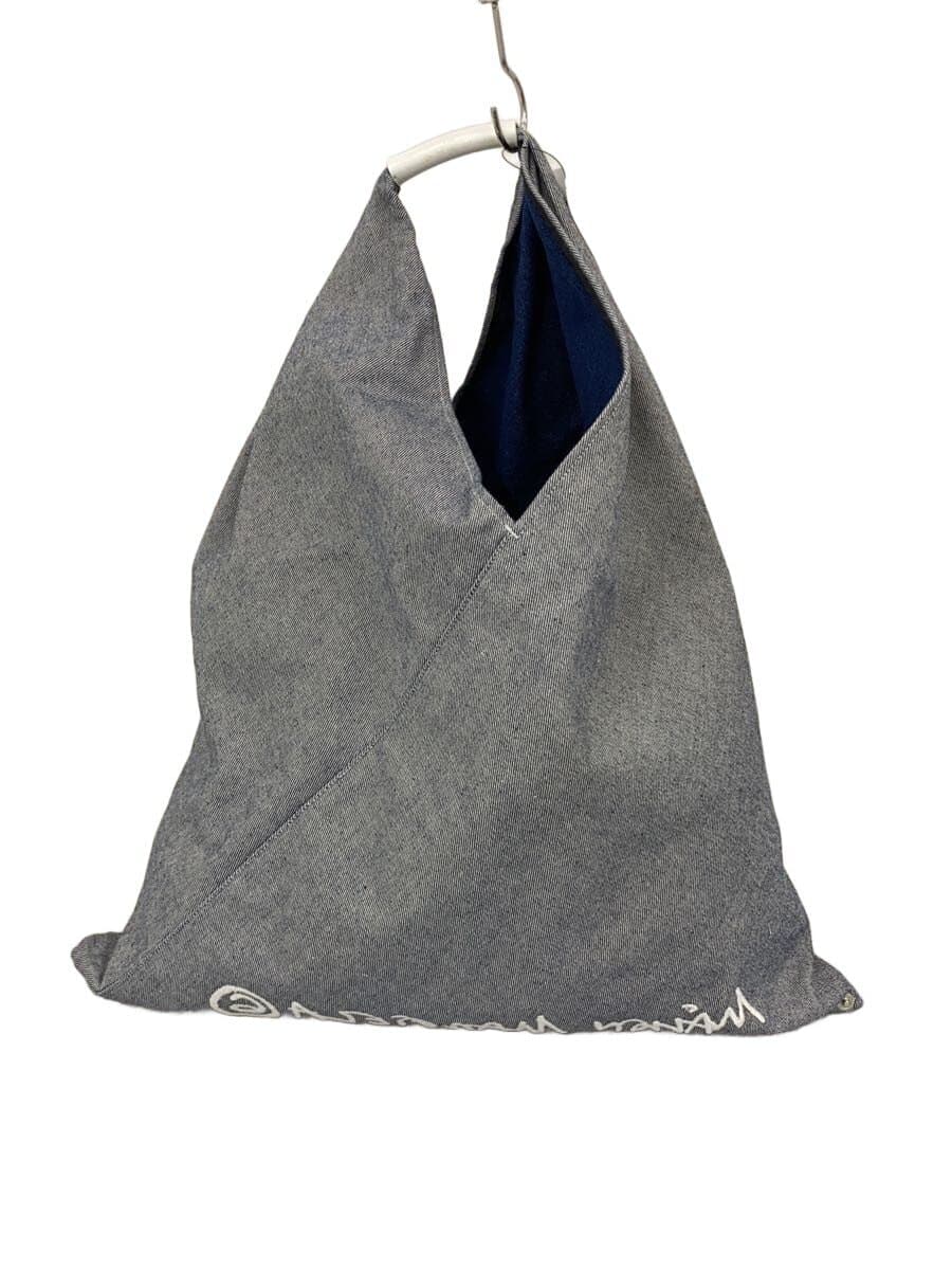 MM6Japanese Triangle Denim Tote Bag Cotton Blue S54WD0039 P4388