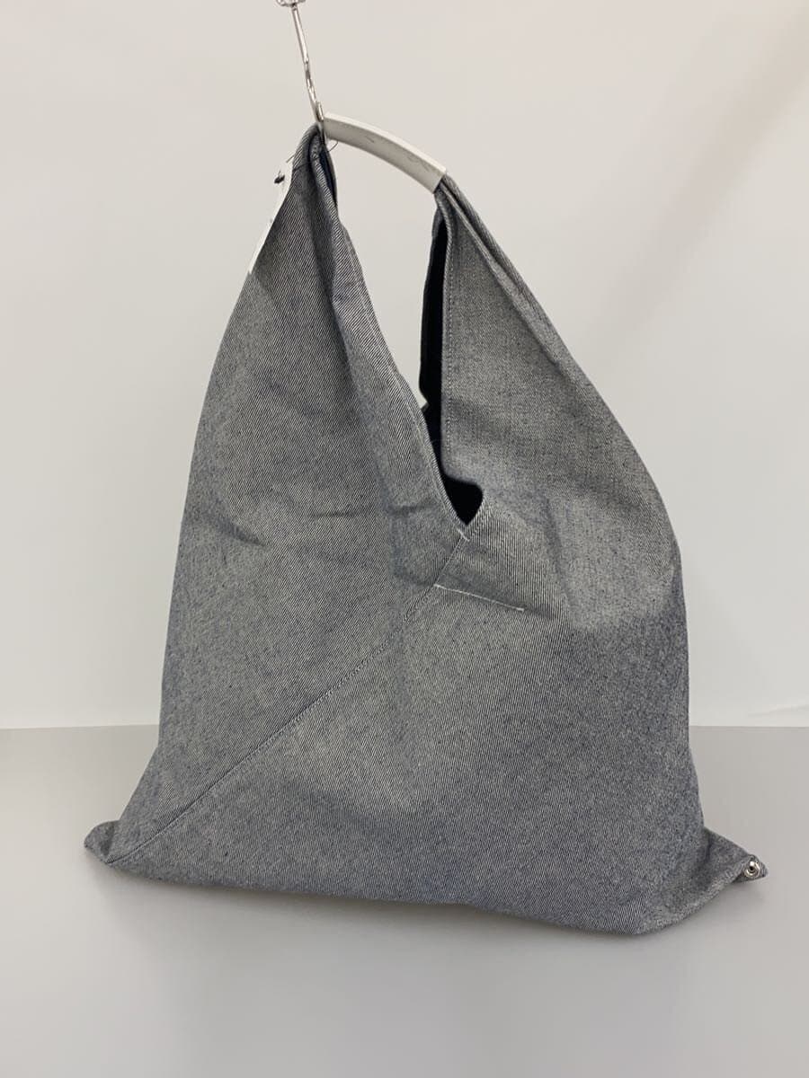 MM6Japanese Triangle Denim Tote Bag Cotton Blue S54WD0039 P4388 3