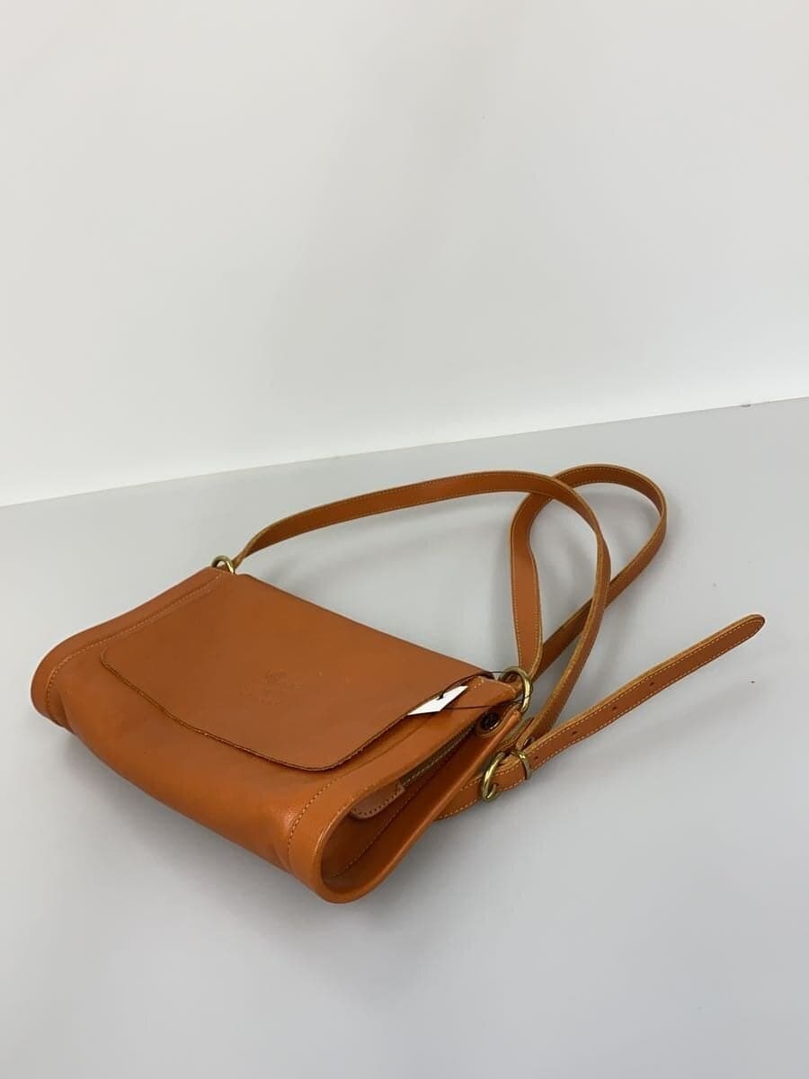 IL BISONTE Flap Leather Shoulder Bag Leather Camel 411879 2