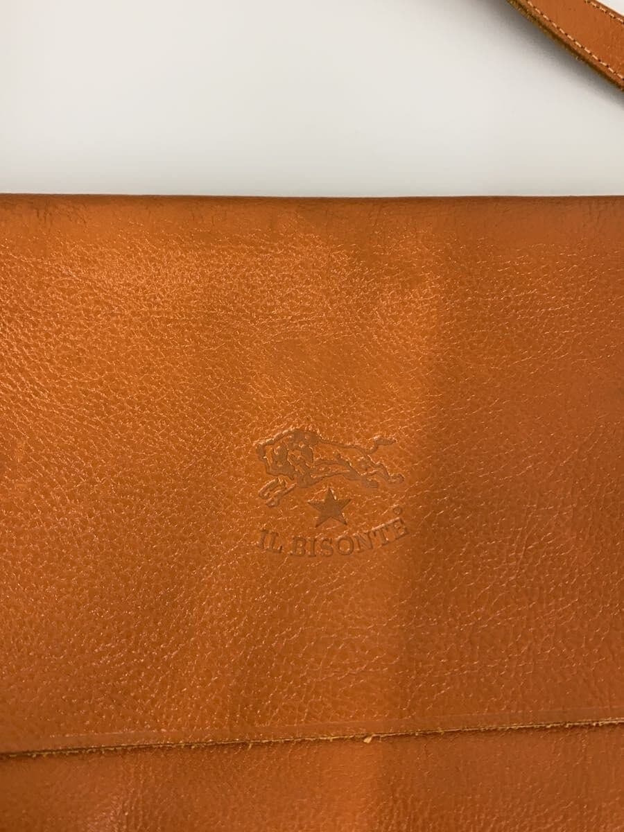 IL BISONTE Flap Leather Shoulder Bag Leather Camel 411879 5