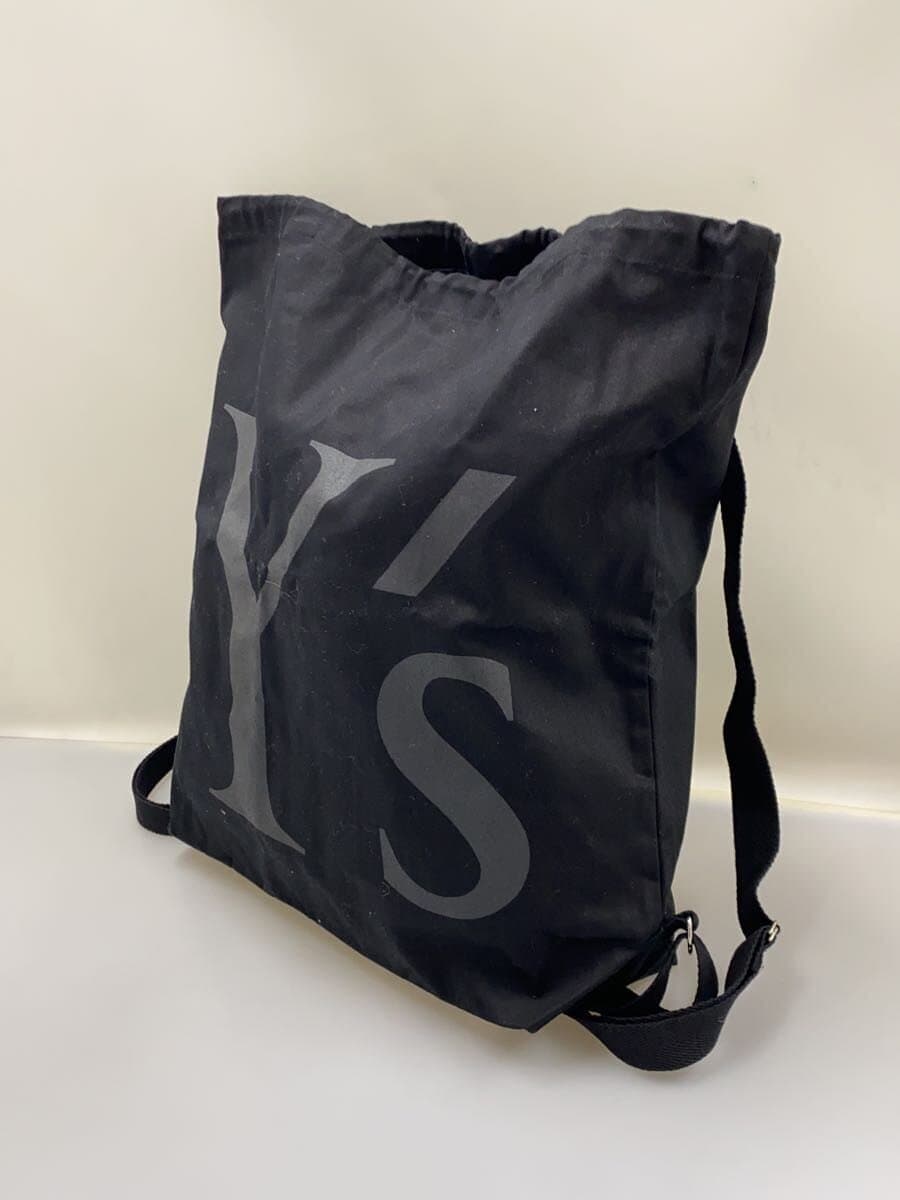 Y's Logo Print 2-Way Bag Canvas Black 2