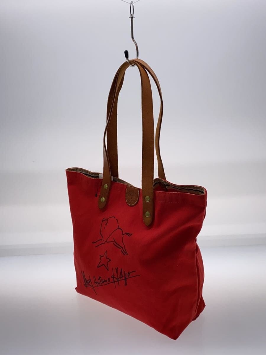 IL BISONTE signed tote bag canvas red 5422301920 2