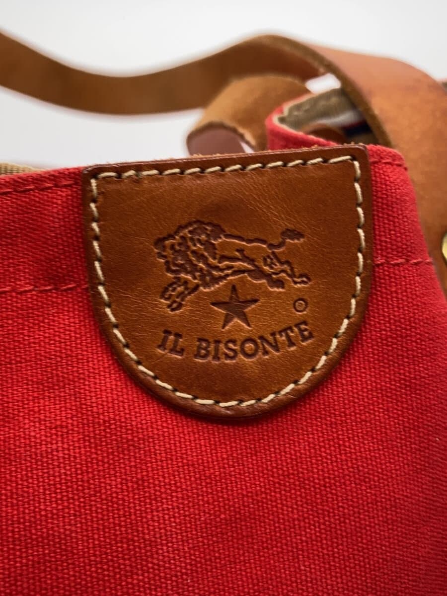 IL BISONTE signed tote bag canvas red 5422301920 5