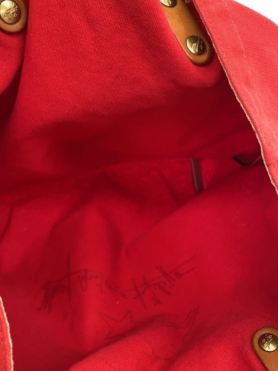 IL BISONTE signed tote bag canvas red 5422301920 6