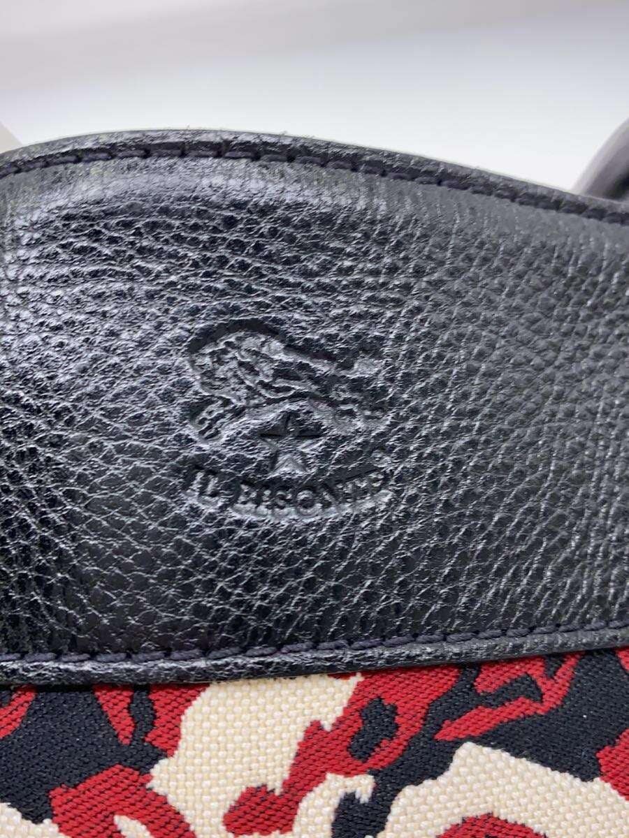 IL BISONTE Tote Bag Canvas Red Bison All-over Pattern 5