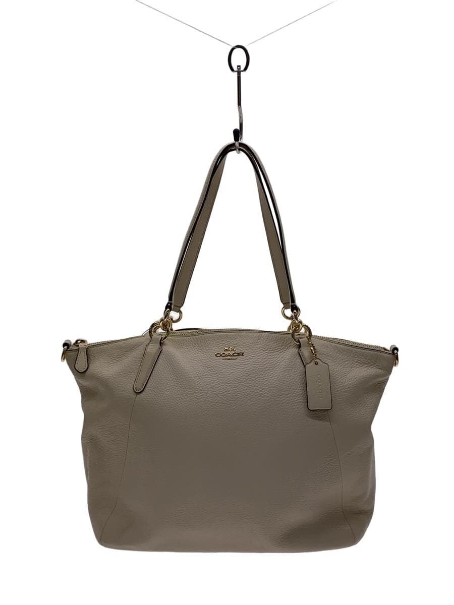 COACH Kelsey Satchel 2WAY Tote Bag Leather WHT Solid F36591