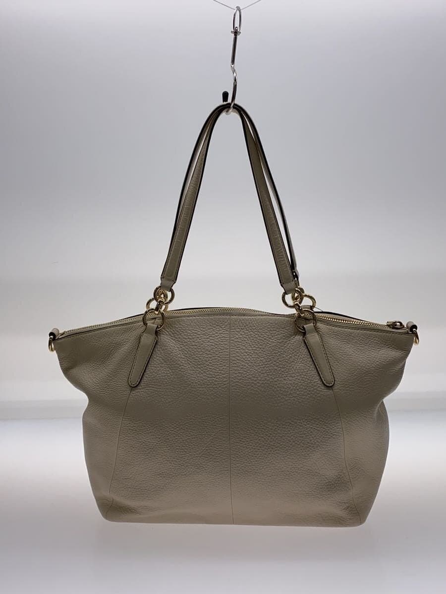 COACH Kelsey Satchel 2WAY Tote Bag Leather WHT Solid F36591 3