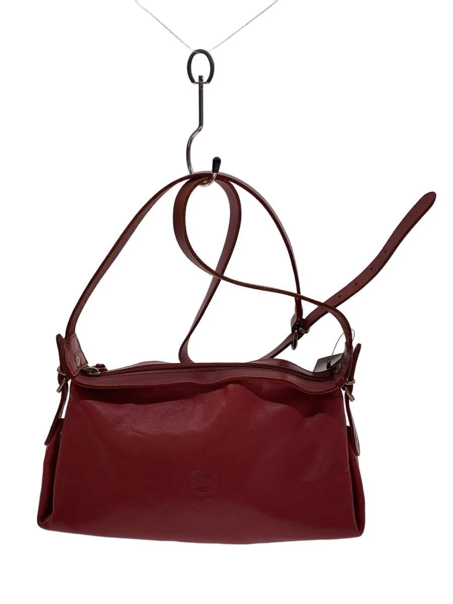 IL BISONTE Shoulder Bag Cowhide Red
