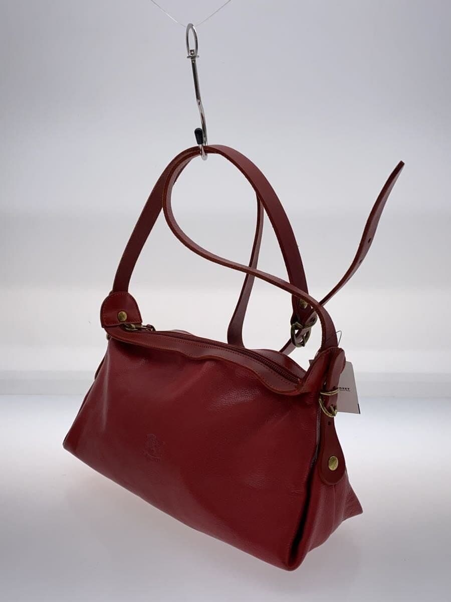 IL BISONTE Shoulder Bag Cowhide Red 2