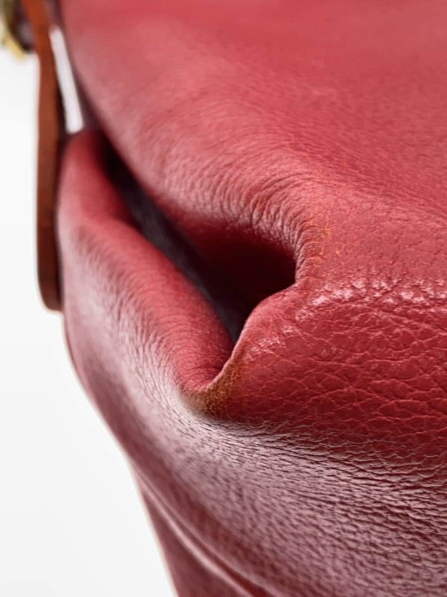 IL BISONTE Shoulder Bag Cowhide Red 8