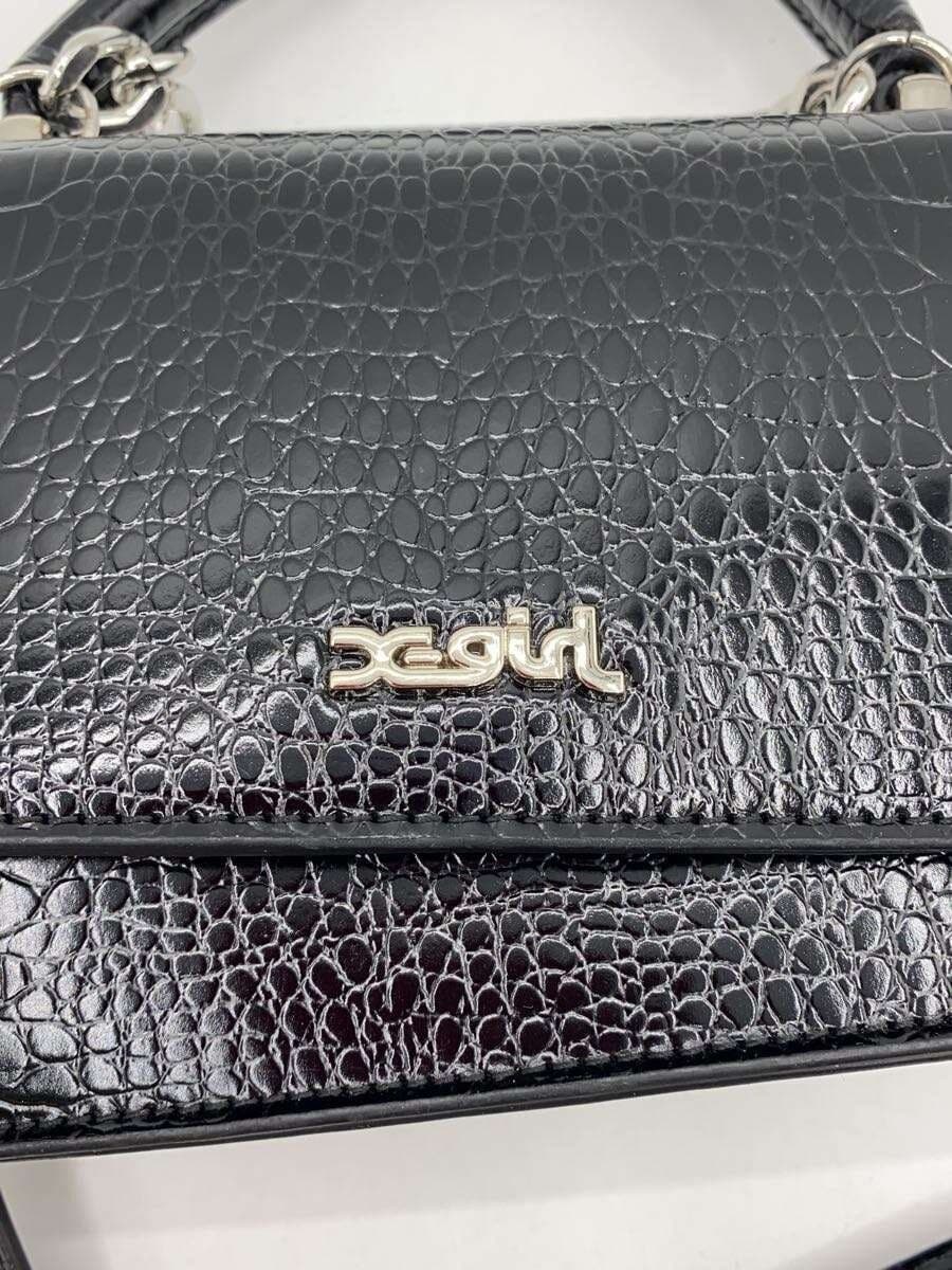 X-girl Shoulder Bag Leather BLK Solid 105214053006 5