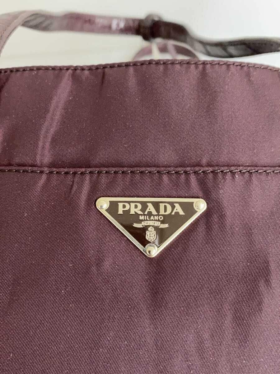 PRADA Tote Bag Nylon Brown Solid 5