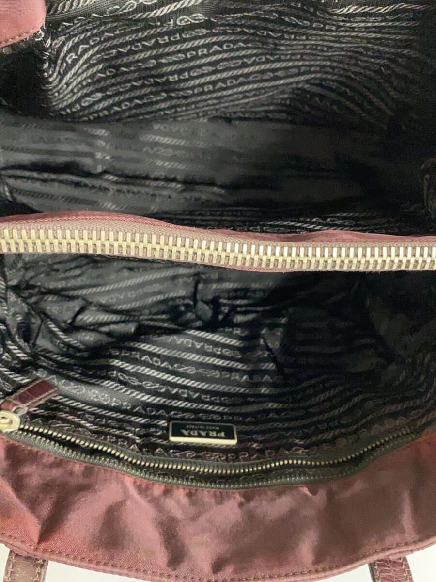 PRADA Tote Bag Nylon Brown Solid 6
