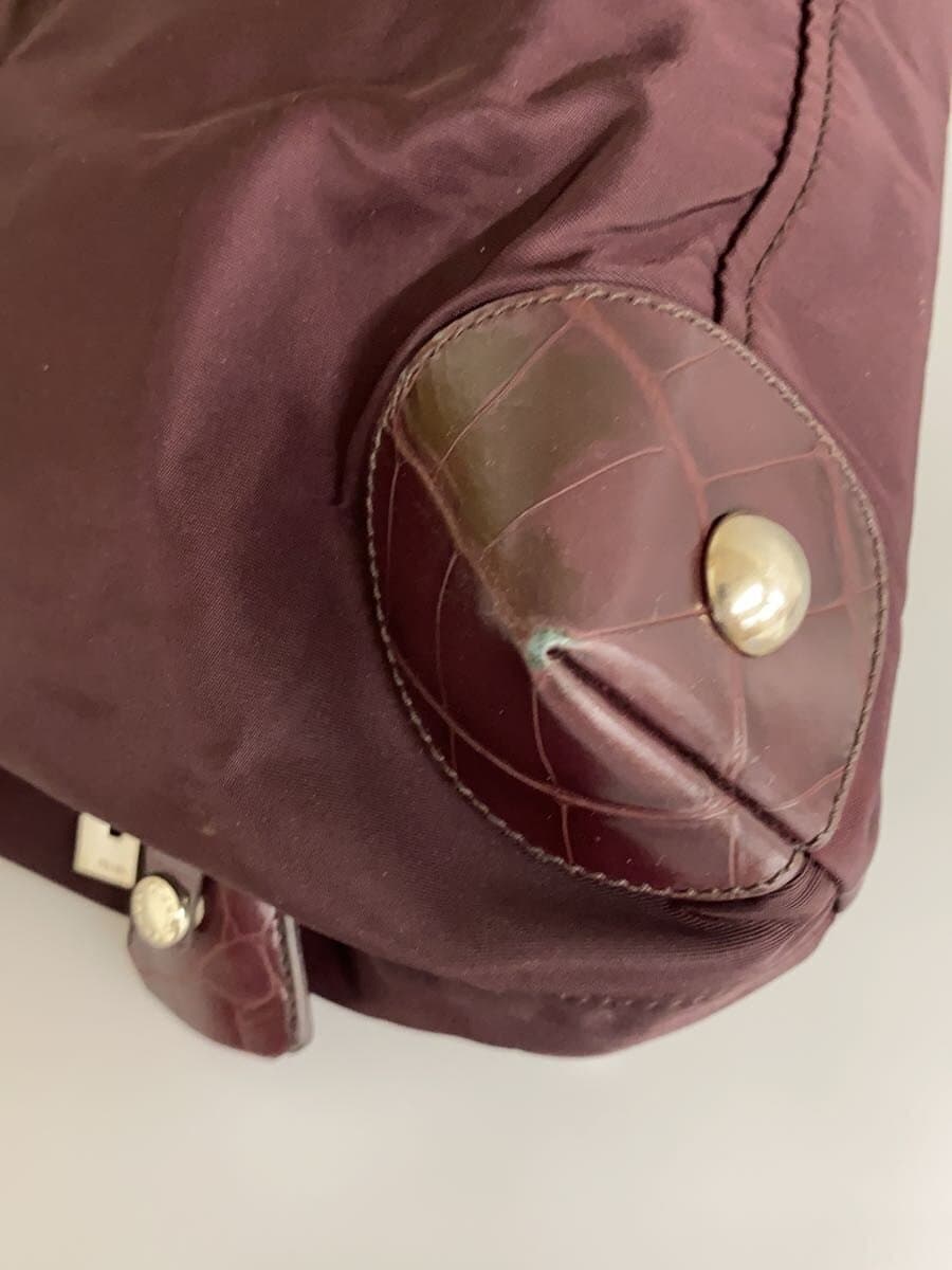 PRADA Tote Bag Nylon Brown Solid 7