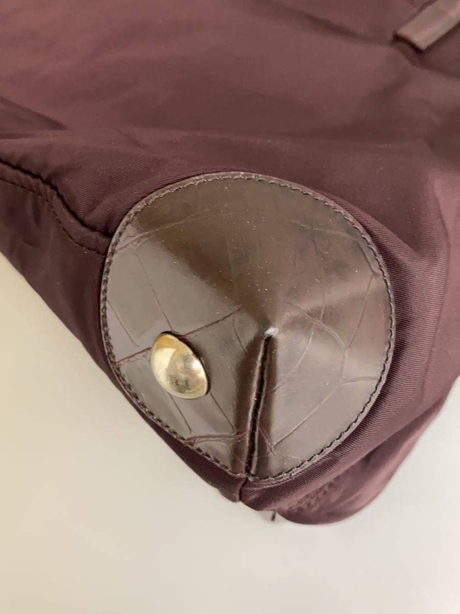 PRADA Tote Bag Nylon Brown Solid 8