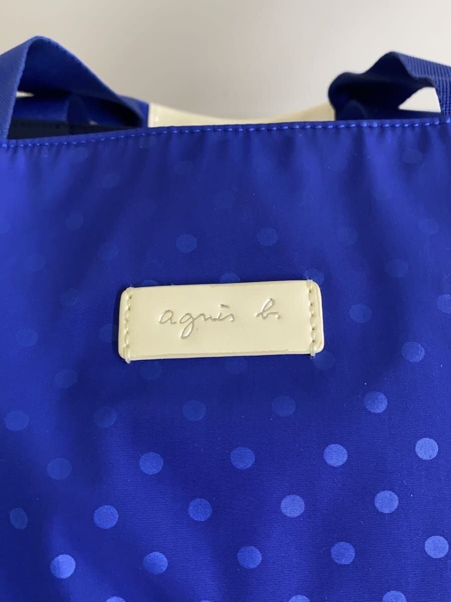 agnes b VOYAGE Handbag Blue Dot 5