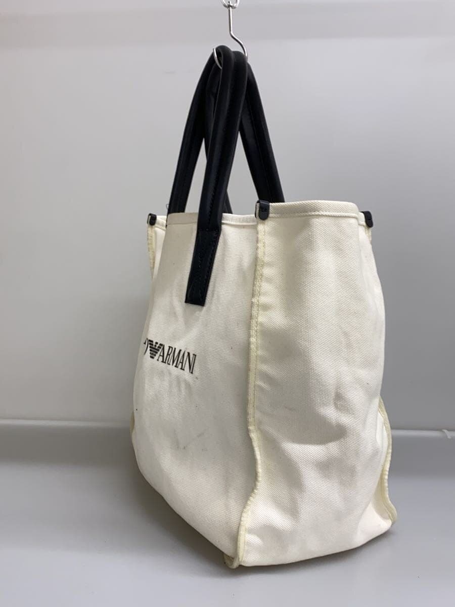 EMPORIO ARMANI tote bag canvas WHT plain 2