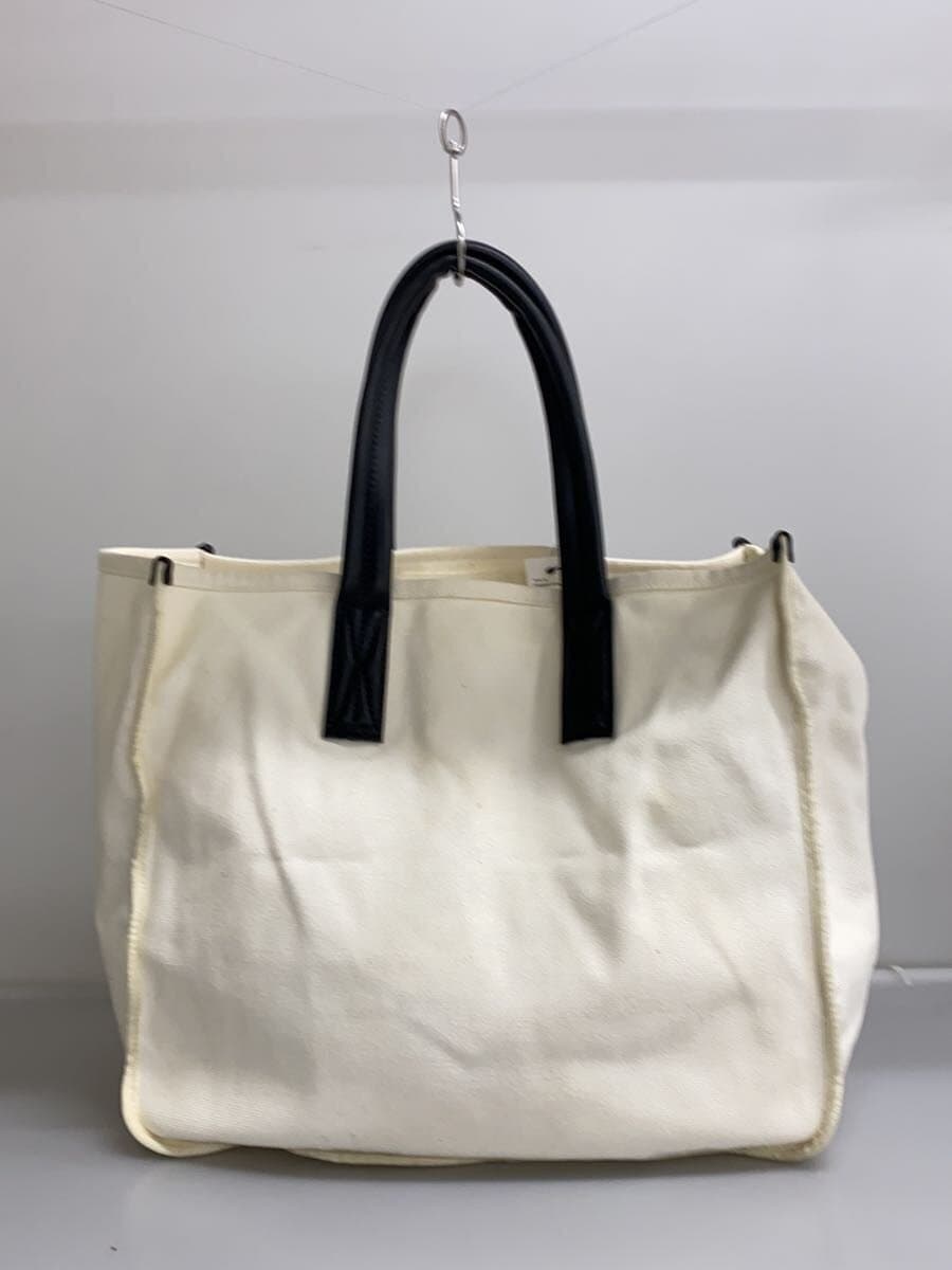 EMPORIO ARMANI tote bag canvas WHT plain 3