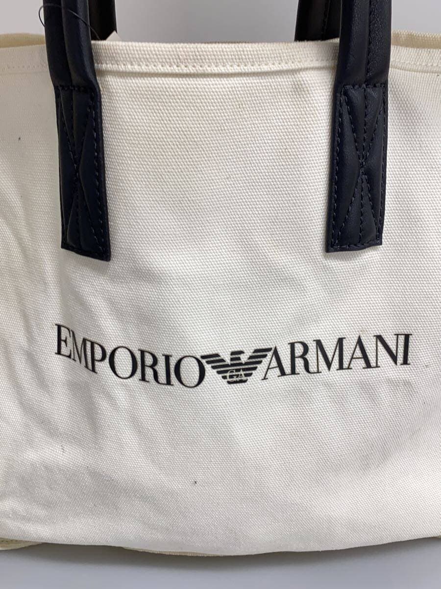 EMPORIO ARMANI tote bag canvas WHT plain 5