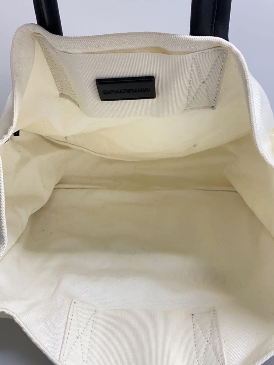 EMPORIO ARMANI tote bag canvas WHT plain 6