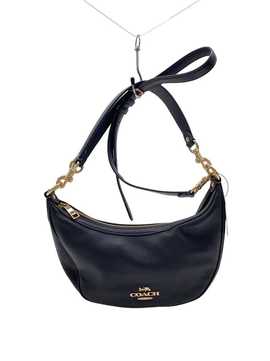 COACH Shoulder Bag Leather BLK Solid CO996
