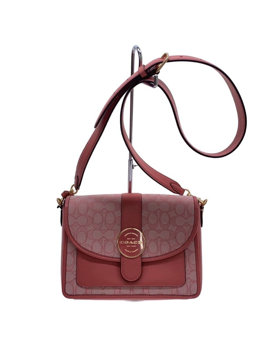 COACH Shoulder Bag Leather PNK c8307