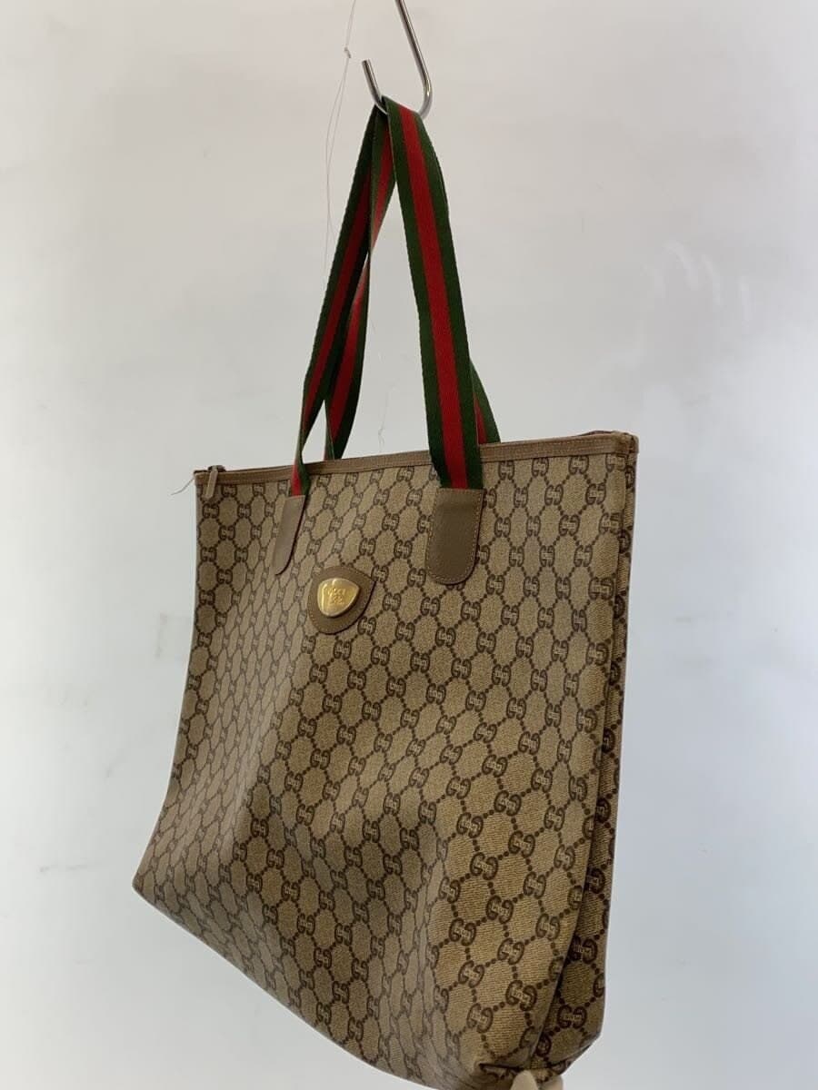 GUCCI PLUS Tote Bag BEG All Over Pattern Corner Wear 2