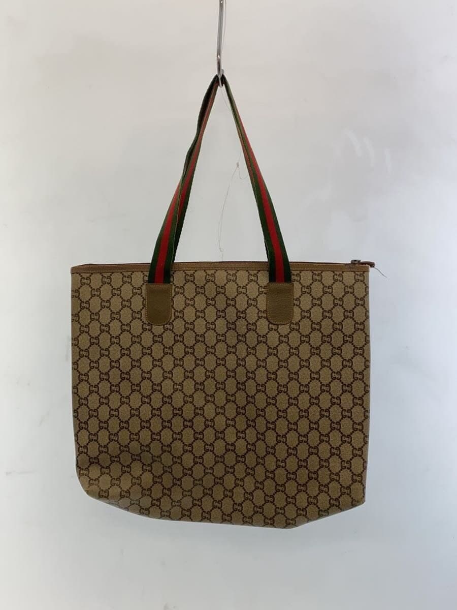 GUCCI PLUS Tote Bag BEG All Over Pattern Corner Wear 3