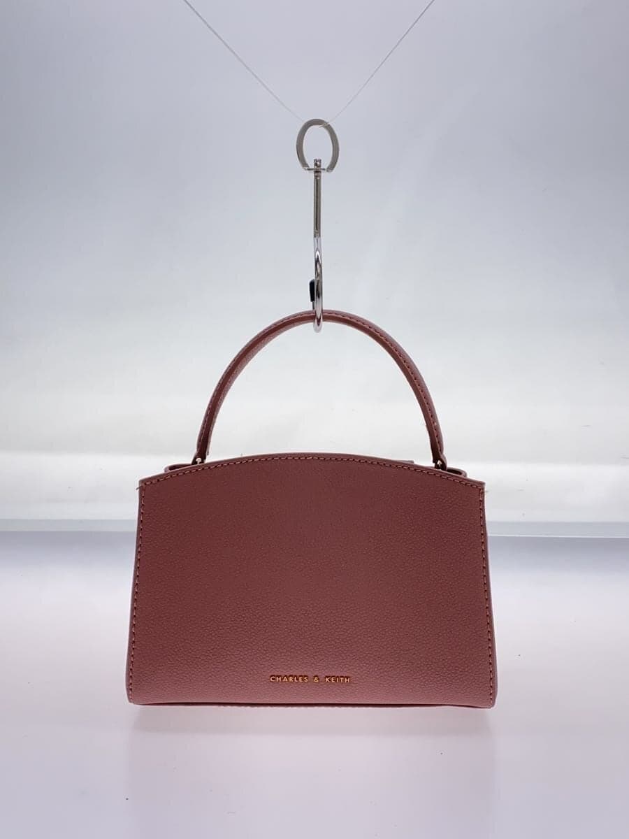 CHARLES&KEITH Shoulder Bag Leather Pink Solid Color 3