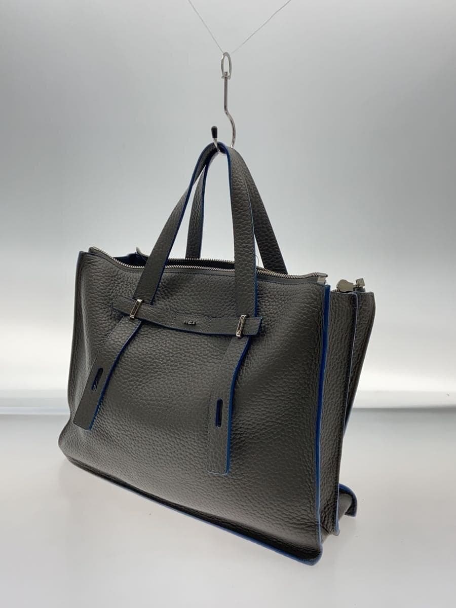 FURLA Tote Bag (Leather, Gray) – Front has stains 2