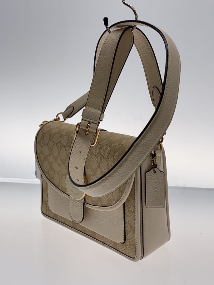 COACH Shoulder Bag Leather BEG All Over Pattern C8307 2
