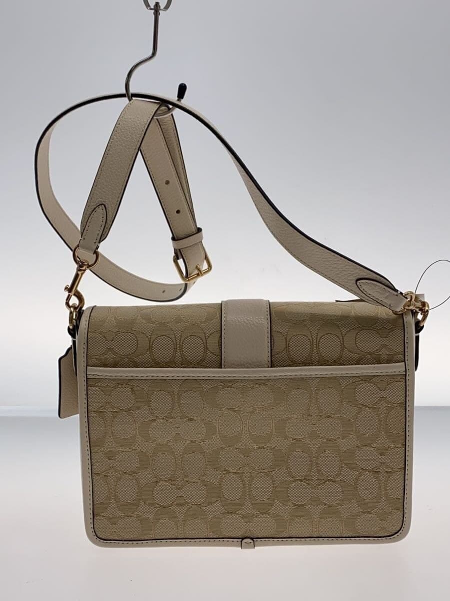 COACH Shoulder Bag Leather BEG All Over Pattern C8307 3
