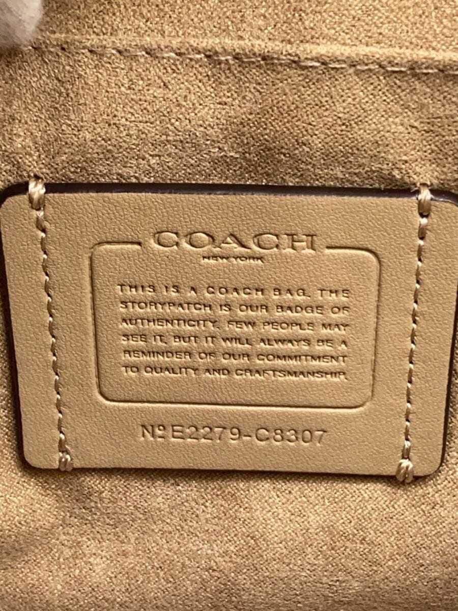 COACH Shoulder Bag Leather BEG All Over Pattern C8307 5