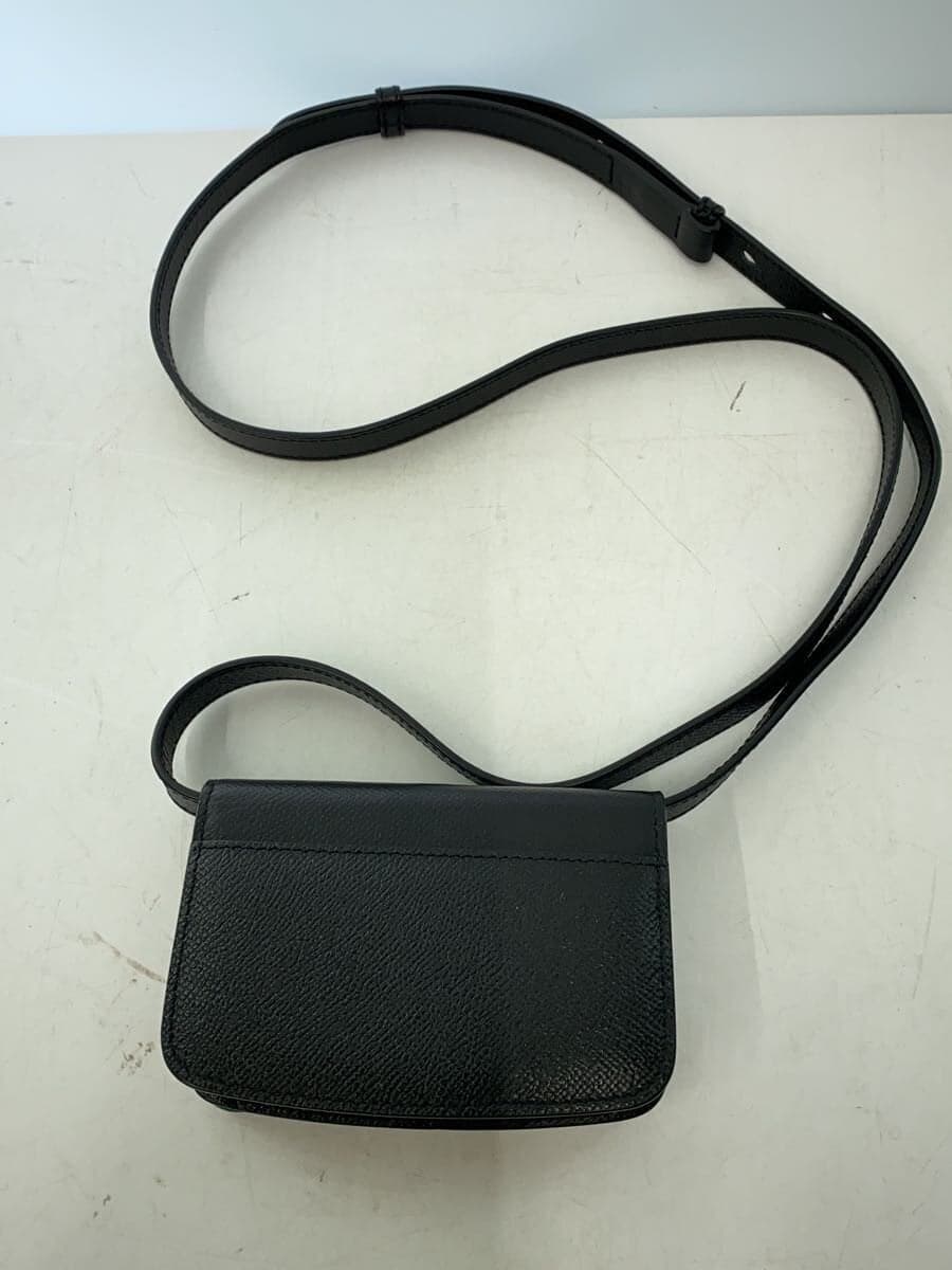 AMI PARIS Shoulder Bag Leather BLK Solid 3