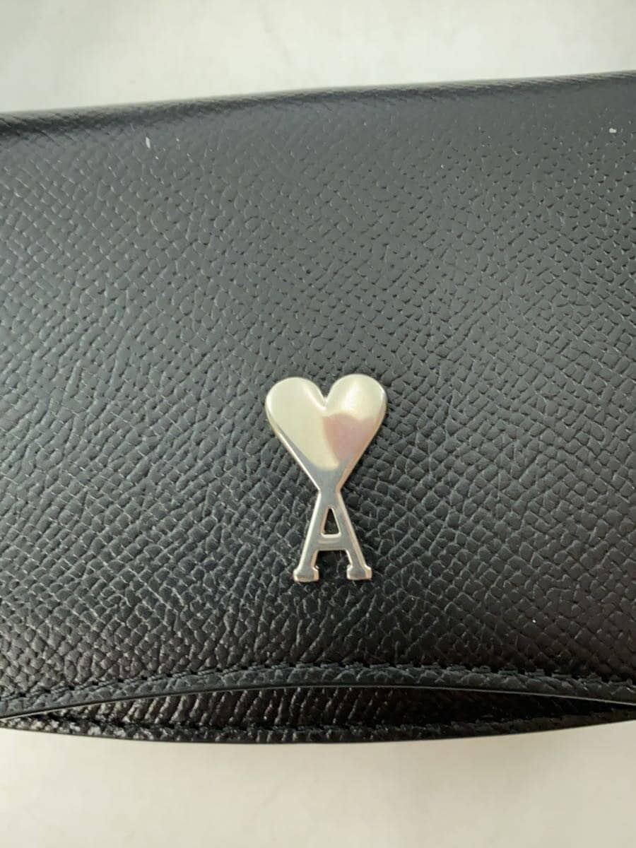 AMI PARIS Shoulder Bag Leather BLK Solid 5