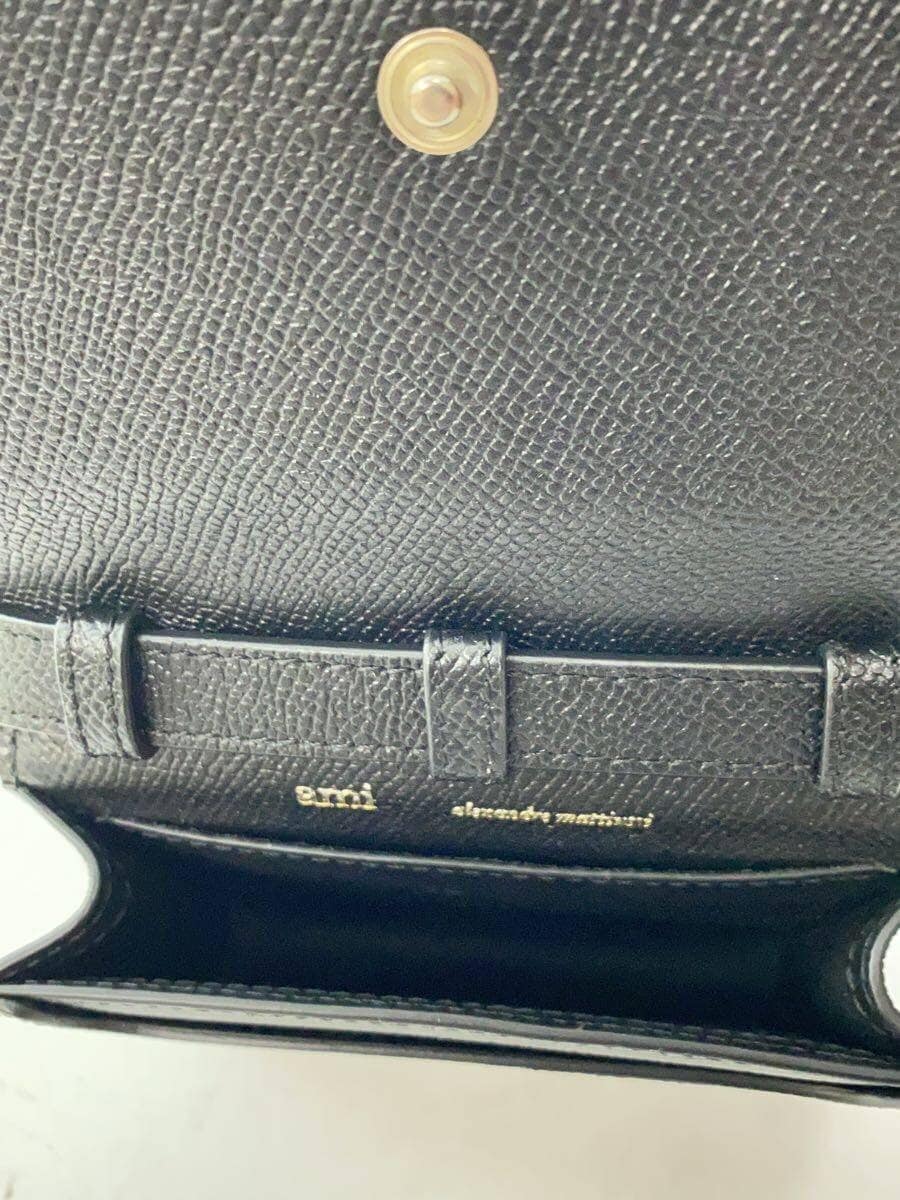 AMI PARIS Shoulder Bag Leather BLK Solid 6