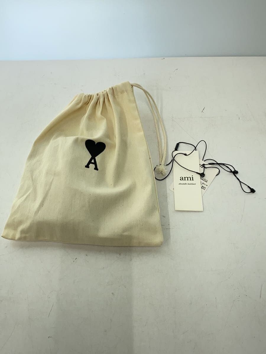 AMI PARIS Shoulder Bag Leather BLK Solid 7