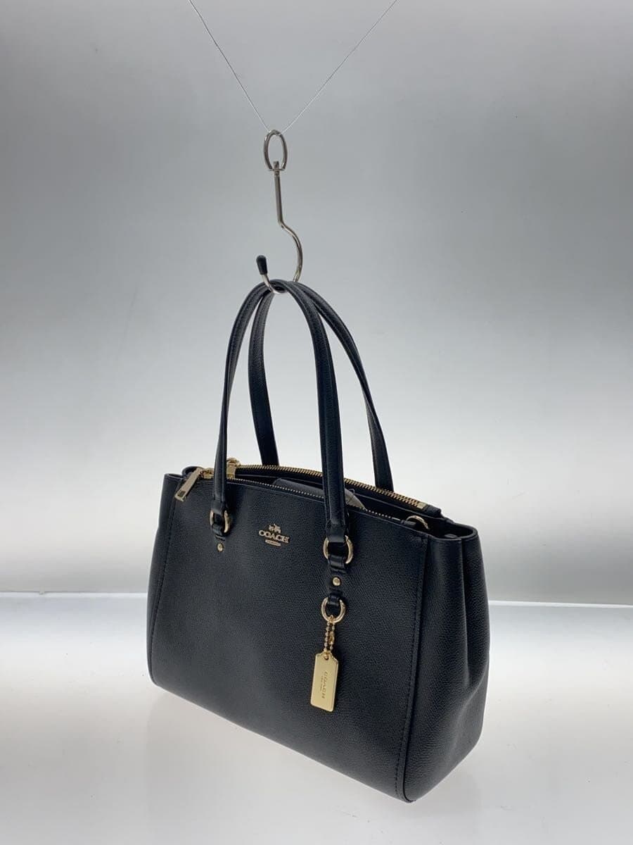 COACH bag leather black plain 2
