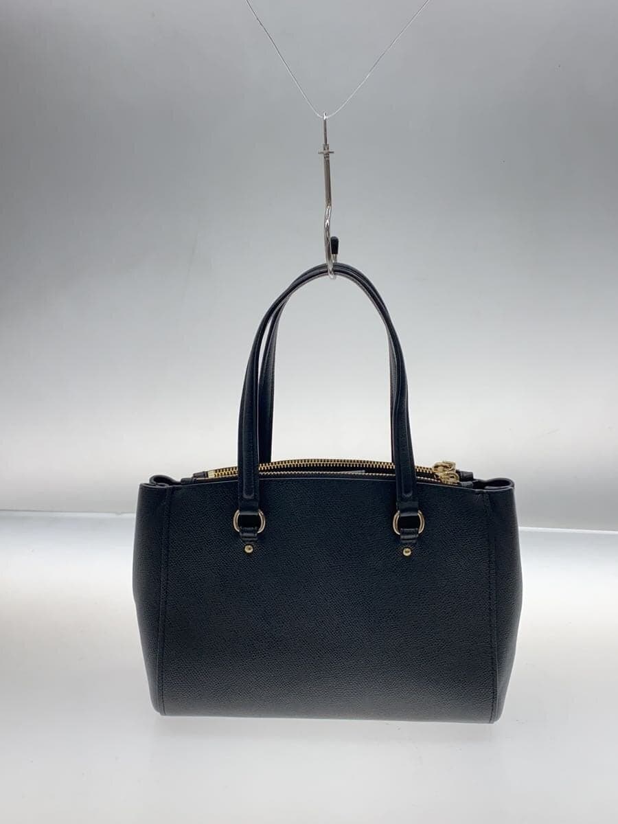 COACH bag leather black plain 3