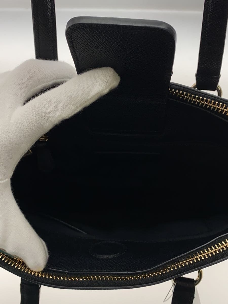 COACH bag leather black plain 6