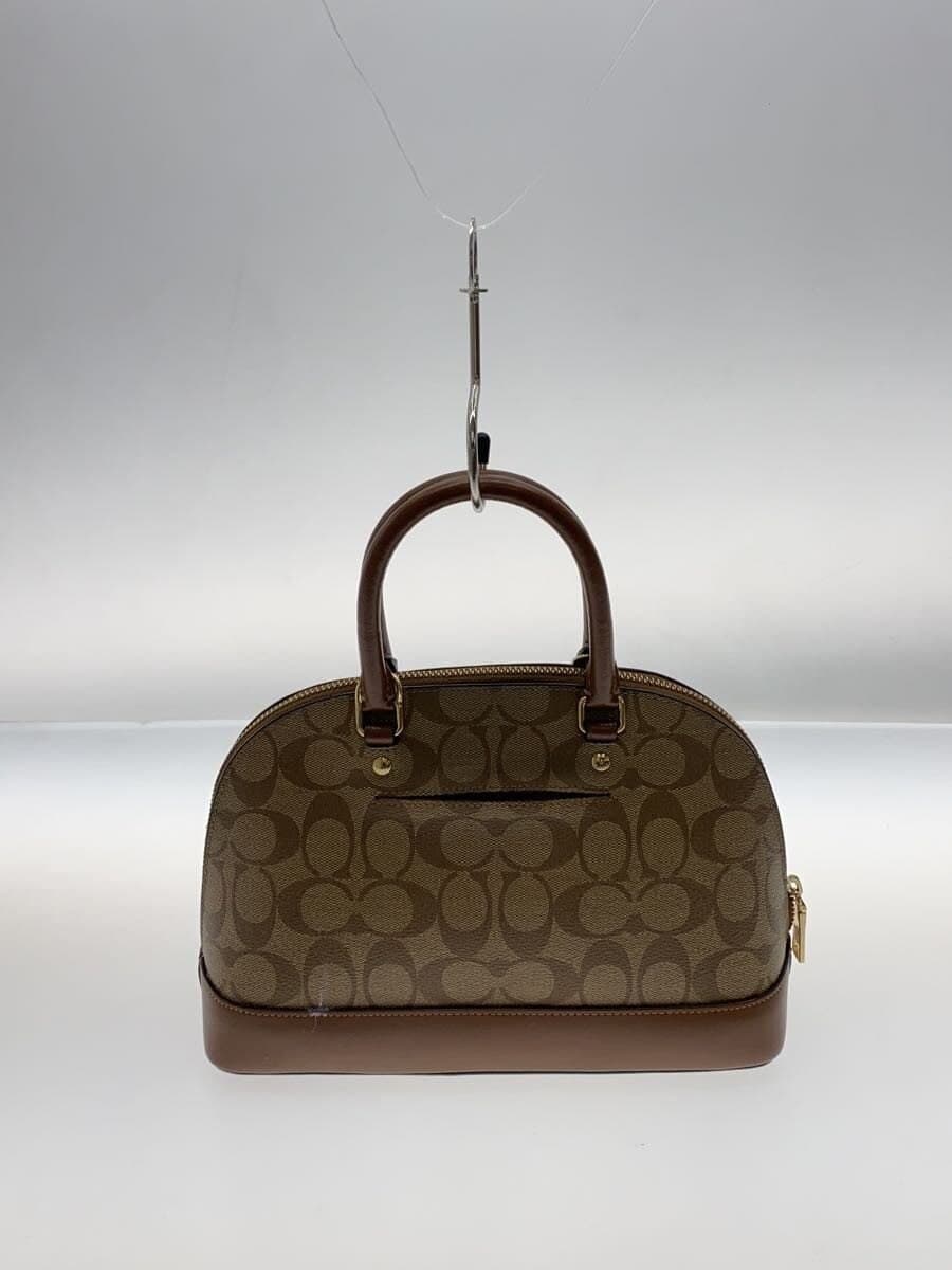 COACH Mini Sierra Satchel Signature Brown Leather Leather BRW Allover Pattern 3